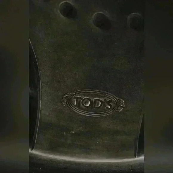 TOD'S BLACK CALFSKIN LEATHER GOMMINO PENNY LOAFER SLIP ON  10US ITALY - Picture 5 of 10